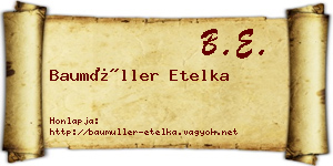Baumüller Etelka névjegykártya