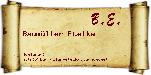 Baumüller Etelka névjegykártya